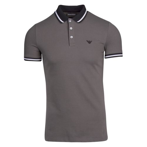 Mens Grey Bold Cuff S/s Polo Shirt 37021 by Emporio Armani from Hurleys
