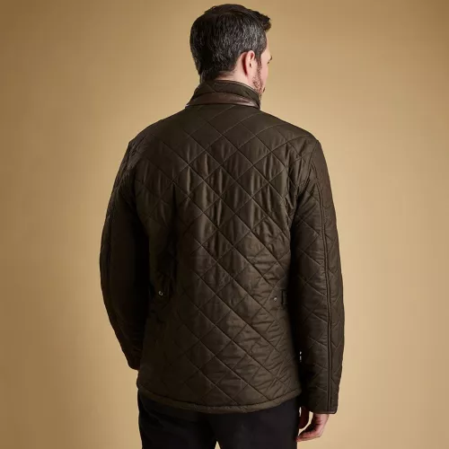 Mens Olive Powell Quilted Jacket 75429 by Barbour from Hurleys
