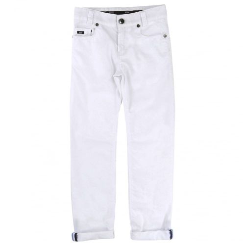 Boys White Chino Pants 35453 by BOSS from Hurleys