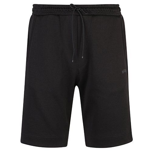 Athleisure Mens Black Headlo Curved Sweat Shorts 108307 by BOSS from Hurleys