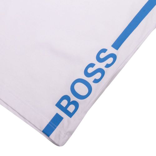 Mens White/Blue Side Logo Beach Tank Top 83386 by BOSS from Hurleys