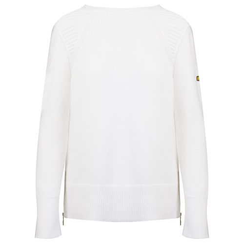 Womens Off White Camier Crew Neck Knitted Top 34530 by Barbour International from Hurleys