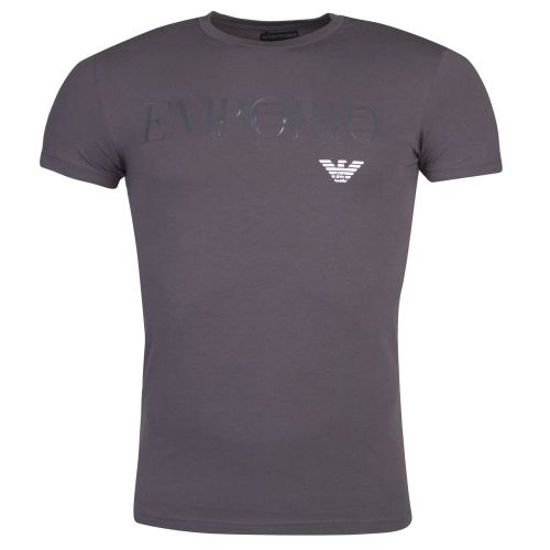 Mens Anthracite Megalogo Slim S/s T Shirt 19992 by Emporio Armani Bodywear from Hurleys