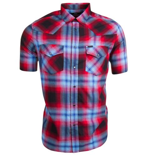 Mens Red S-East Check S/s Shirt 10610 by Diesel from Hurleys