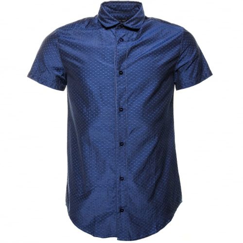 Mens Blue Spot S/s Shirt 27256 by Armani Jeans from Hurleys