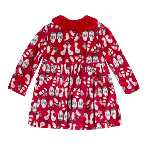 Infant Girls Red Faux Fur Collar Printed Dress 75600 by Mayoral from Hurleys