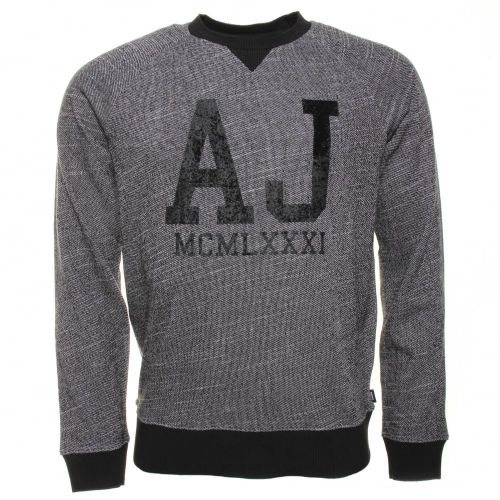 Mens Grey AJ Chest Logo Crew Sweat Top 27246 by Armani Jeans from Hurleys