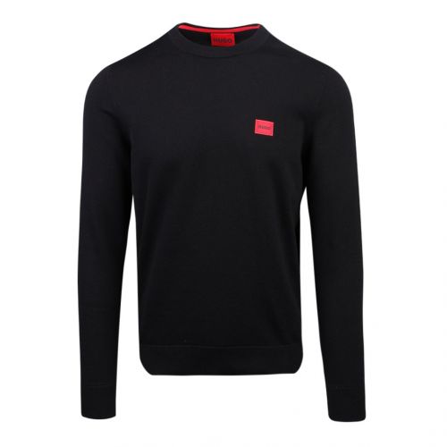 Mens Black San Cassius-C Patch Knitted Jumper 104740 by HUGO from Hurleys