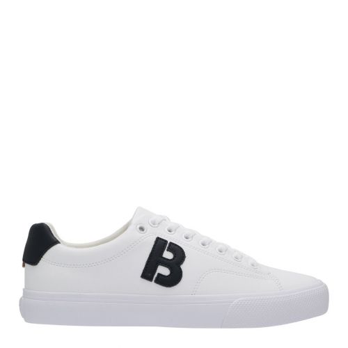 Mens White Aiden-Tenn Leather Trainers 109129 by BOSS from Hurleys