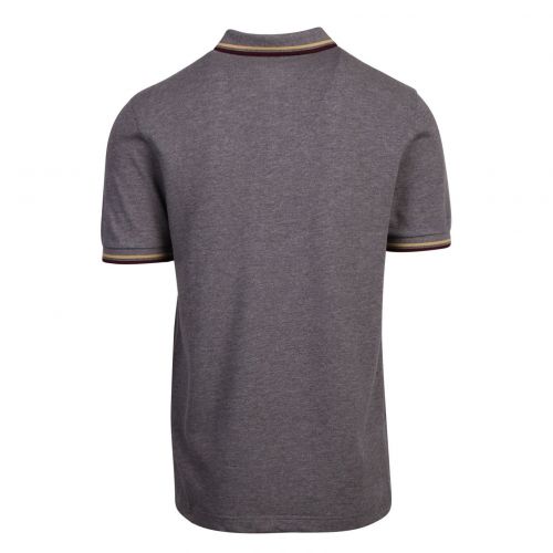 Mens Grey Marl Twin Tipped S/s Polo Shirt 76999 by Fred Perry from Hurleys