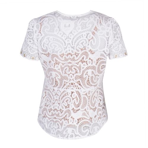 Womens White Embellished Mesh Lace Up Blouse 27463 by Michael Kors from Hurleys