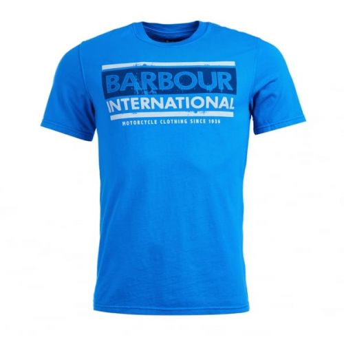 Mens Fresh Blue Block S/s T Shirt 10696 by Barbour International from Hurleys