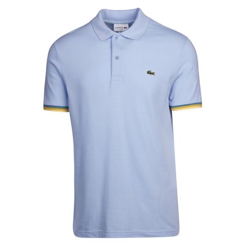 Mens Pale Blue Tape Detail Slim Fit S/s Polo Shirt 38545 by Lacoste from Hurleys