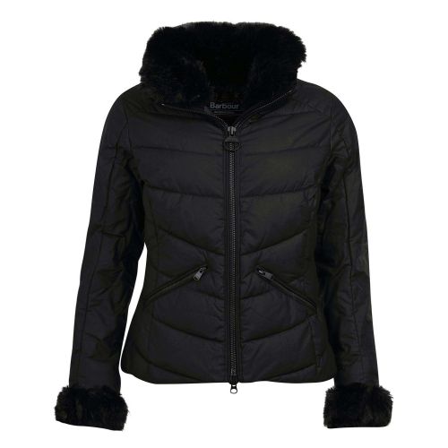 Womens Black Premium Baseline Wax Jacket 51379 by Barbour International from Hurleys