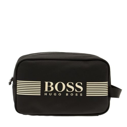 Athleisure Mens Black & Gold Pixel Washbag 31974 by BOSS from Hurleys