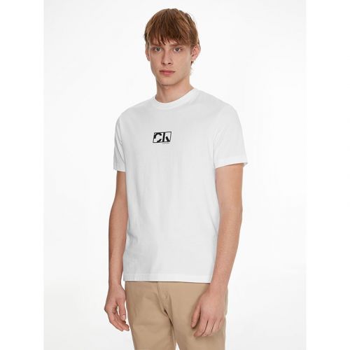 Men's Bright White Graphic Logo S/s T-Shirt 110330 by Calvin Klein from Hurleys