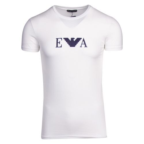 Mens White Chest Logo Slim Fit S/s T Shirt 37266 by Emporio Armani Bodywear from Hurleys