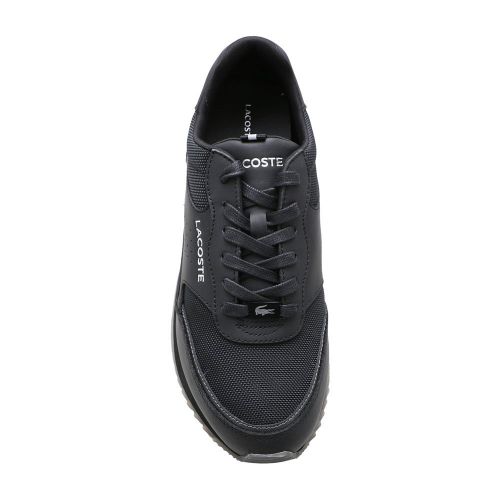 Mens Black/Silver Partner Luxe Trainers 98902 by Lacoste from Hurleys