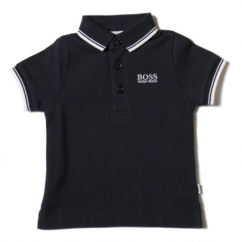 Baby Navy Tipped S/s Polo Shirt 37468 by BOSS from Hurleys