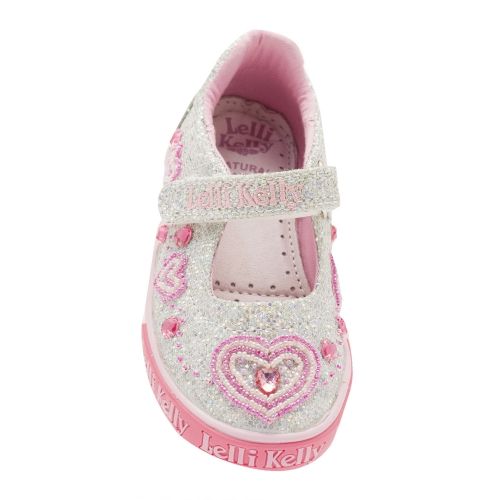 Girls Silver Glitter Ava Dolly Shoes (25-35) 33523 by Lelli Kelly from Hurleys
