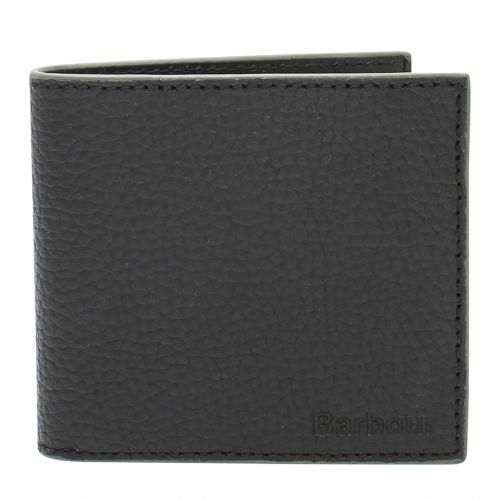 Mens Black Grain Leather Billfold Wallet 47496 by Barbour from Hurleys