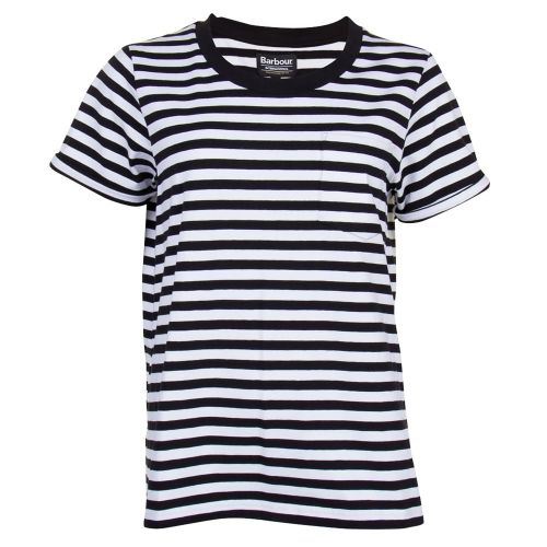 Womens Black Koso Striped S/s Tee Shirt 71762 by Barbour International from Hurleys