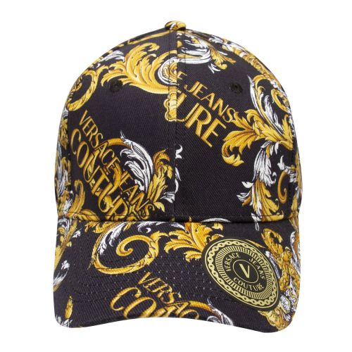 Mens Black Baroque Print Cap 80711 by Versace Jeans Couture from Hurleys
