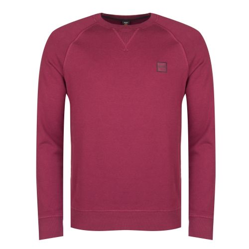 Casual Mens Dark Red Wyan Crew Sweat Top 28213 by BOSS from Hurleys