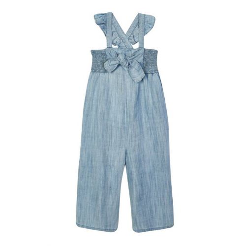Girls Light Blue Soft Bow Jumpsuit 86685 by Mayoral from Hurleys
