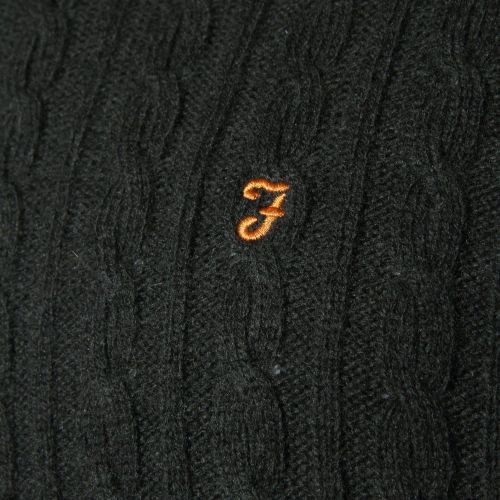 Mens Evergreen Marl Kirtley Cable Crew Knitted Jumper 12052 by Farah from Hurleys