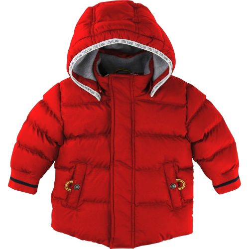 Boys Red Hooded Puffer Jacket 13361 by Timberland from Hurleys