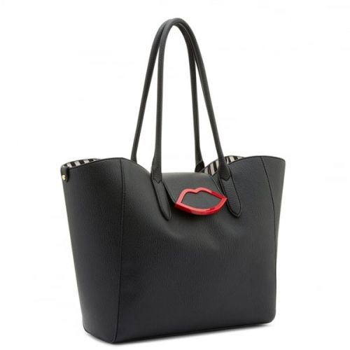 Womens Black Cupids Bow Sofia Tote Bag 11818 by Lulu Guinness from Hurleys