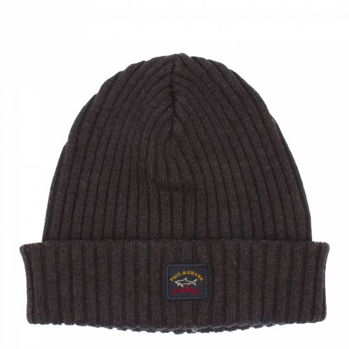 Mens Charcoal Branded Knitted Hat 32865 by Paul And Shark from Hurleys