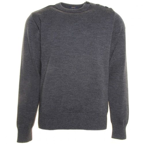 Paul & Shark Mens Grey Shark Fit Button Neck Crew Knitted Jumper 66400 by Paul And Shark from Hurleys