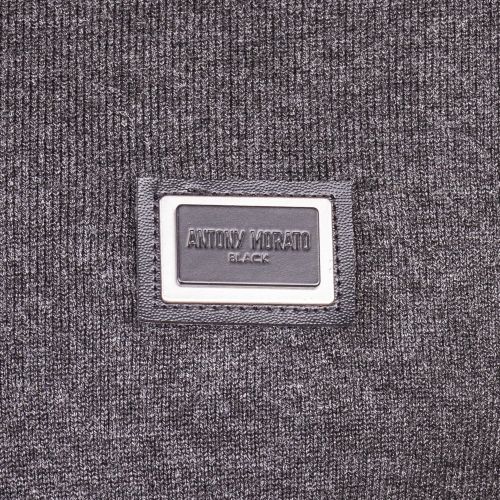 Mens Dark Grey Melange Black Label Badge Jumper 65224 by Antony Morato from Hurleys