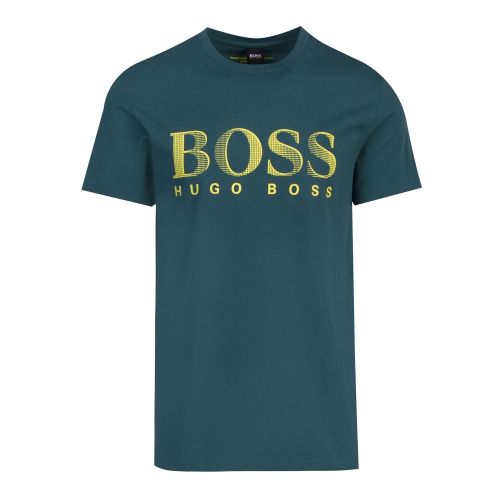 Mens Dark Green Big Logo Beach Regular Fit S/s T Shirt 73756 by BOSS from Hurleys