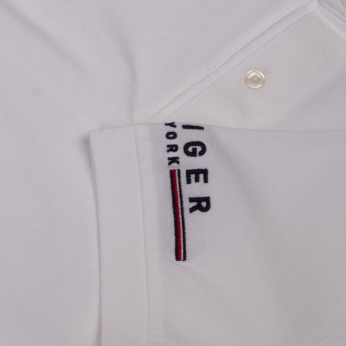Mens Bright White Logo Arm Regular Fit S/s Polo Shirt 39137 by Tommy Hilfiger from Hurleys