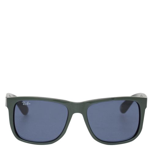 Mens Green Metallic On Black RB4165 Justin Sunglasses 52403 by Ray-Ban from Hurleys