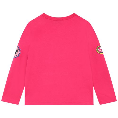 Marc Jacobs T Shirt Girls Fuschia Charms Long Sleeve T Shirt