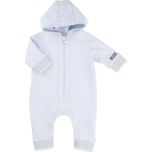 Baby Blue Quilted Hooded Romper 16644 by BOSS from Hurleys
