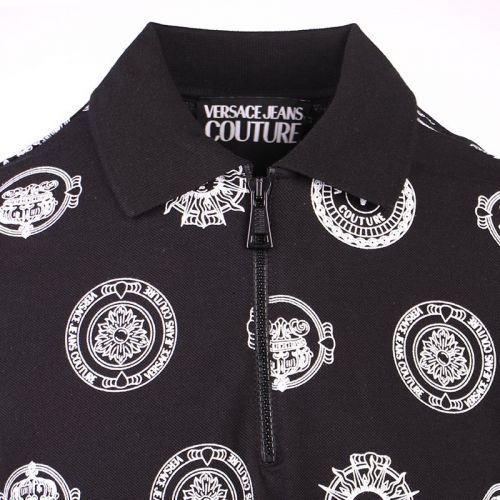 Mens Black Sun + Coin Print S/s Polo Top 105888 by Versace Jeans Couture from Hurleys
