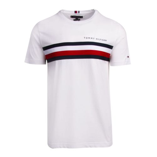 Tommy Hilfiger Mens White Global Stripe S/s T Shirt 76138 by Tommy Hilfiger from Hurleys