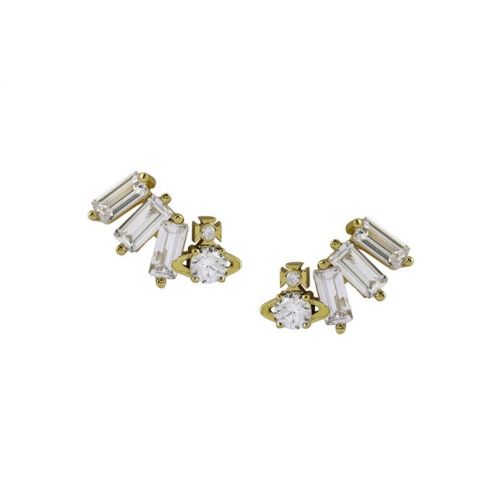 Womens Gold/Crystal Molly Earrings 101474 by Vivienne Westwood from Hurleys