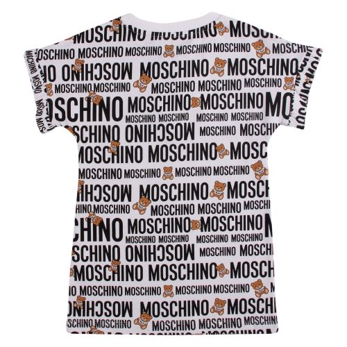 Girls Optic White Logo Toy Print S/s Dress 58417 by Moschino from Hurleys