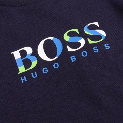Boys Navy Colour Big Logo S/s T Shirt 56055 by BOSS from Hurleys