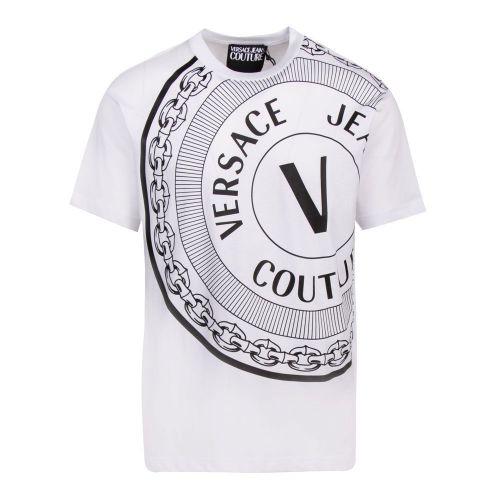 Mens White Centered Emblem S/s T Shirt 90325 by Versace Jeans Couture from Hurleys