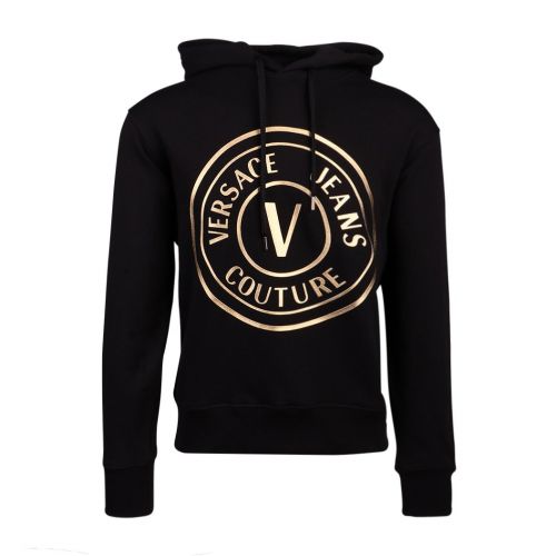 Mens Black/Gold Emblem Hoodie 102872 by Versace Jeans Couture from Hurleys