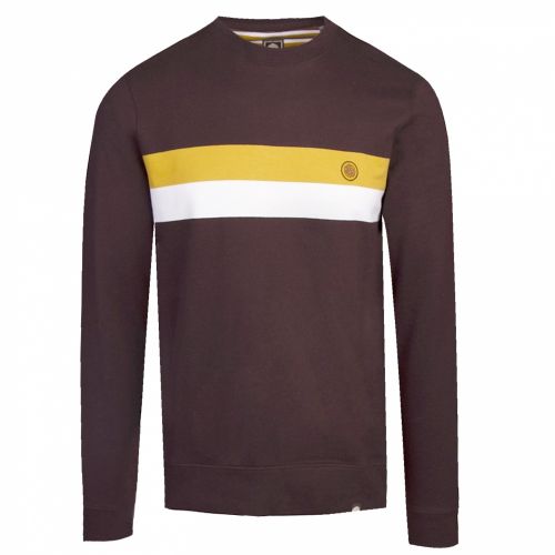 Mens Brown Engineered Stripe Sweat Top 40535 by Pretty Green from Hurleys