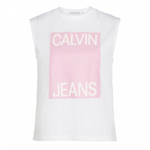 Womens Bright White Muscle Vest Top 39043 by Calvin Klein from Hurleys