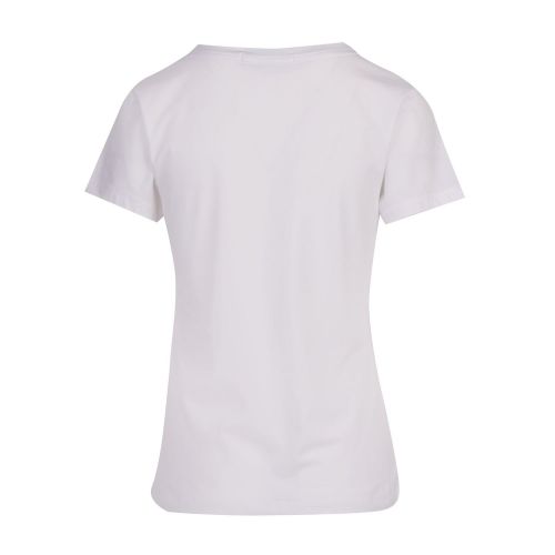 Womens Bright White Embroidery V Neck S/s T Shirt 78075 by Calvin Klein from Hurleys